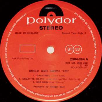 2LP Barclay James Harvest: Live