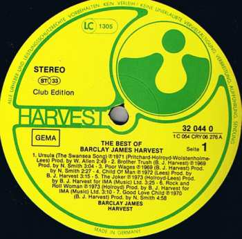 LP Barclay James Harvest: The Best Of Barclay James Harvest