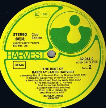 LP Barclay James Harvest: The Best Of Barclay James Harvest