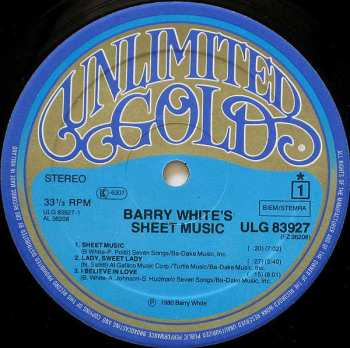 LP Barry White: Barry White's Sheet Music