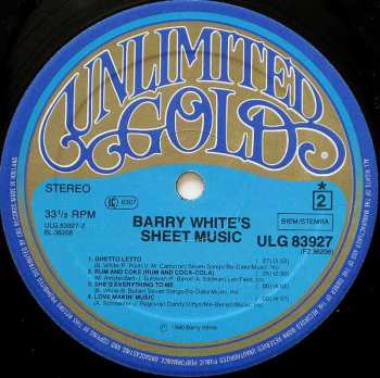 LP Barry White: Barry White's Sheet Music
