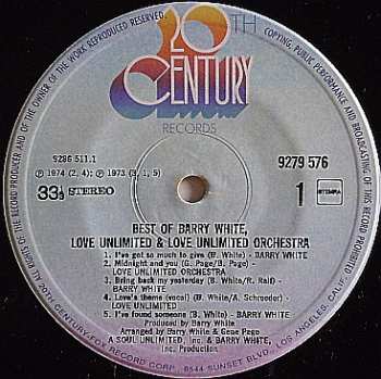LP Love Unlimited Orchestra: Best Of Barry White, Love Unlimited / Love Unlimited Orchestra