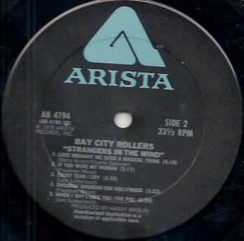 LP Bay City Rollers: Strangers In The Wind