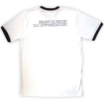 Marchandises Beastie Boys: The Beastie Boys Unisex Ringer T-shirt: Record Label (white) (back Print) (small) S