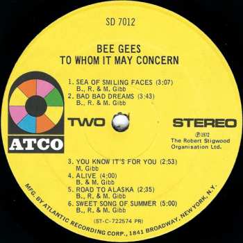 LP Bee Gees: To Whom It May Concern