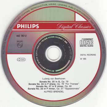 CD Ludwig van Beethoven: Piano Sonatas = Klaviersonaten Op. 57 «Appassionata», Op. 78, 79 And 90