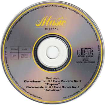 CD Ludwig van Beethoven: Klavierkonzert Nr. 5 »Emperor« | Klaviersonate Nr. 8 »Pathetique«
