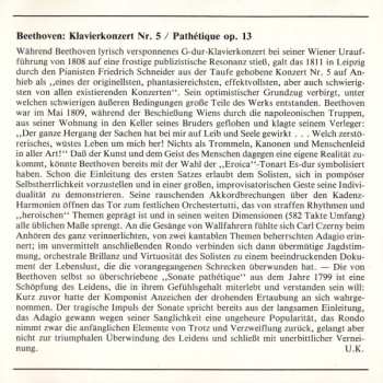 CD Ludwig van Beethoven: Klavierkonzert Nr. 5 »Emperor« | Klaviersonate Nr. 8 »Pathetique«