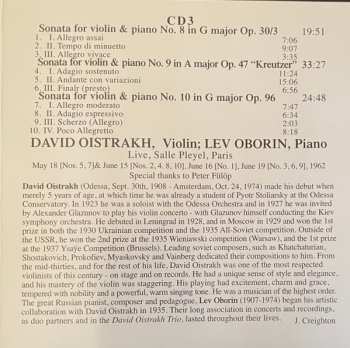 3CD/Coffret Ludwig van Beethoven: Collection Vol.11 :The 10 Sonatas For Violin And Piano . Live Performances Paris, 1962