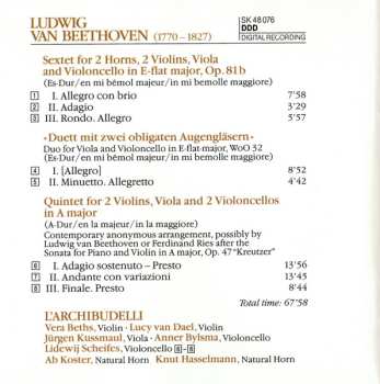 CD Ludwig van Beethoven: Sextet In E • Quintet In A "Duett Mit Zwei Obligaten Augengläsern"