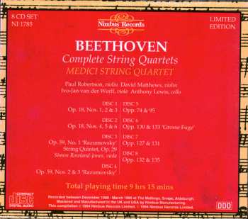 8CD/Coffret Ludwig van Beethoven: Beethoven - Complete String Quartets
