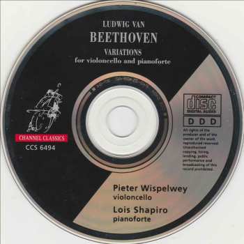 CD Ludwig van Beethoven: Variations For Violoncello And Pianoforte