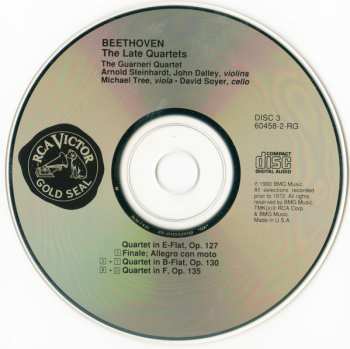 3CD Ludwig van Beethoven: The Late String Quartets Opp. 127, 130, 131, 132, 135