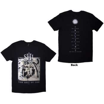 Marchandises Behemoth: Behemoth Unisex T-shirt: The Shit Ov God Vertical Logo Cover (black) (back Print) (small) S