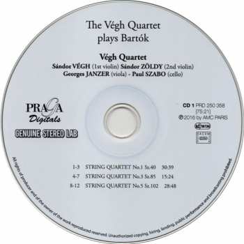 2CD Béla Bartók: Béla Bartók - The String Quartets