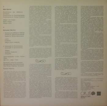 LP Bohuslav Martinů: Divertimento For String Orchestra / Serenade IV (Divertimento) / Sextet