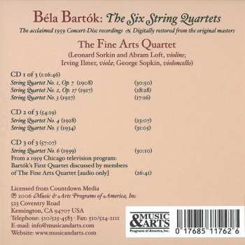 3CD/Coffret Béla Bartók: The Six String Quartets
