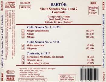 CD Béla Bartók: Violin Sonatas Nos. 1 And 2 / Contrasts