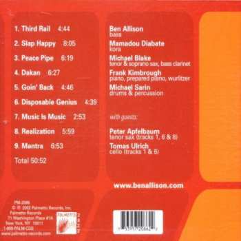 CD Ben Allison: Peace Pipe 