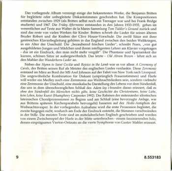 CD Benjamin Britten: A Ceremony Of Carols / Friday Afternoons · Three Two-part Songs