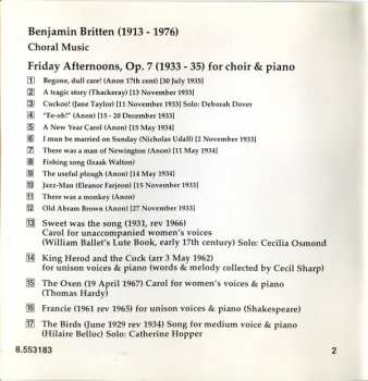 CD Benjamin Britten: A Ceremony Of Carols / Friday Afternoons · Three Two-part Songs