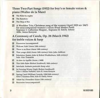CD Benjamin Britten: A Ceremony Of Carols / Friday Afternoons · Three Two-part Songs