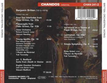 2CD Benjamin Britten: Four Sea Interludes / Passacaglia / Young Apollo / Lachrymae / Simple Symphony / Suite From 'Death In Venice' / Variations On A Theme By Frank Bridge