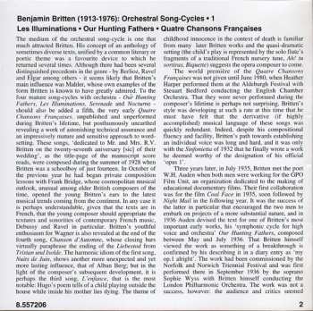 CD Benjamin Britten: Les Illuminations, Our Hunting Fathers, Chansons Francaises