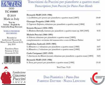 CD Bernardo Wolff: Transcrizionie Da Puccini Per Pianoforte A Quattro Mani
