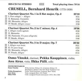 CD Bernhard Henrik Crusell: The Three Clarinet Quartets