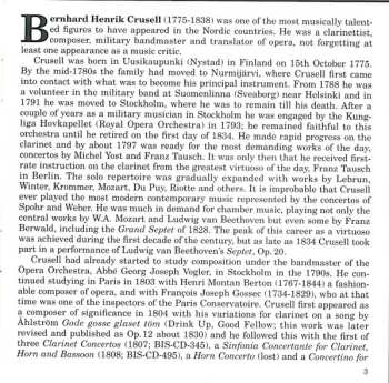 CD Bernhard Henrik Crusell: The Three Clarinet Quartets