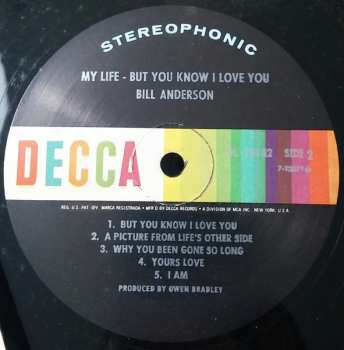 LP Bill Anderson: My Life / But You Know I Love You