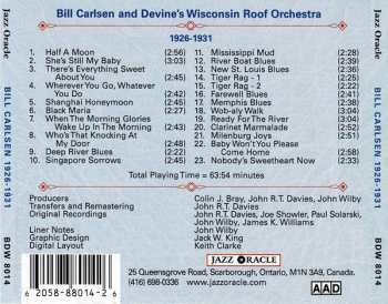CD Bill Carlsen: Devine's Wisconsin Roof Orchestra 1926-1928, Bill Carlsen And His Orchestra 1929-1931