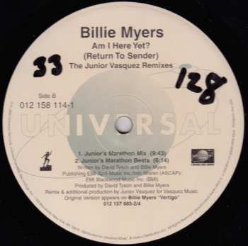 LP Billie Myers: Am I Here Yet? (Return To Sender) The Junior Vasquez Remixes
