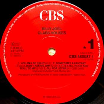 LP Billy Joel: Glass Houses