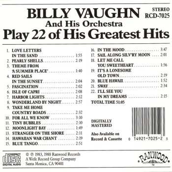 CD Billy Vaughn And His Orchestra: Play 22 Of His Greatest Hits