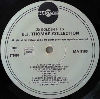 LP B.j. Thomas: The B.J. Thomas Collection - 20 Golden Hits