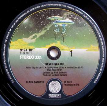 LP Black Sabbath: Never Say Die!
