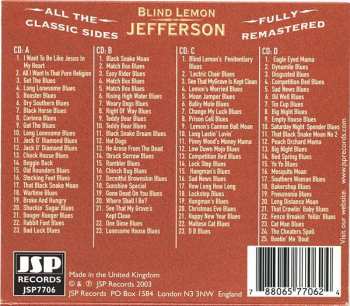 4CD/Coffret Blind Lemon Jefferson: The Complete 94 Classic Sides Remastered