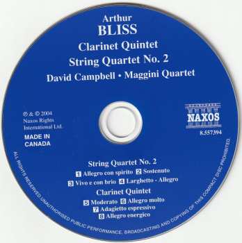 CD The Maggini Quartet: Clarinet Quintet · String Quartet No. 2