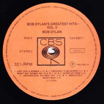 LP Bob Dylan: Bob Dylan's Greatest Hits 2