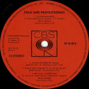 LP Bob Dylan: Protest And Folk Song - Blowin' In The Wind