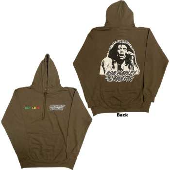 Marchandises Bob Marley & The Wailers: Bob Marley Unisex Pullover Hoodie: One Love Wailers Mic Photo (back Print & Embroidery) (small) S