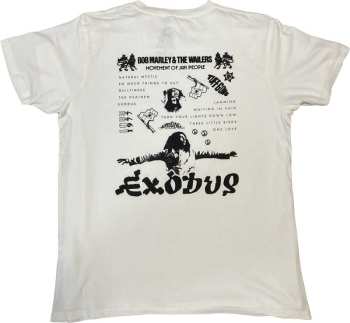 Marchandises Bob Marley & The Wailers: Bob Marley Unisex Organic T-shirt: Exodus Tracklist (back Print & Hi-build) (small) S