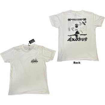 Marchandises Bob Marley & The Wailers: Bob Marley Unisex Organic T-shirt: Exodus Tracklist (back Print & Hi-build) (small) S