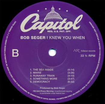 LP Bob Seger: I Knew You When 