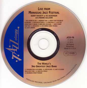 CD Bobby Hackett: Live From Manassas
