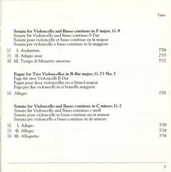 CD Luigi Boccherini: Cello Sonatas - Fugues For 2 Cellos