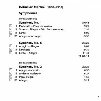 3CD/Coffret Bohuslav Martinů: Symphonies