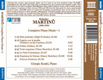 CD Bohuslav Martinů: Eight Preludes • Dance Sketches • Window On The Garden